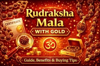 rudraksha mala with gold